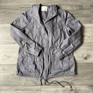 Life in Progress Women’s Casual Lightweight Hooded Utility Jacket Grey - Medium